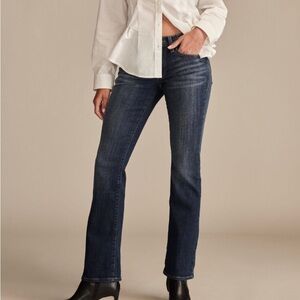 Lucky Brand Mid Rise Sweet Boot Cut Ankle Length Jeans in Dark Wash, Sz 32A/14A